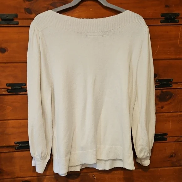 LOFT Boat Neck White Sweater - Picture 3 of 4